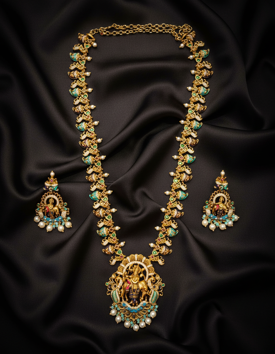 Sri Krishna Enamel Haaram Set